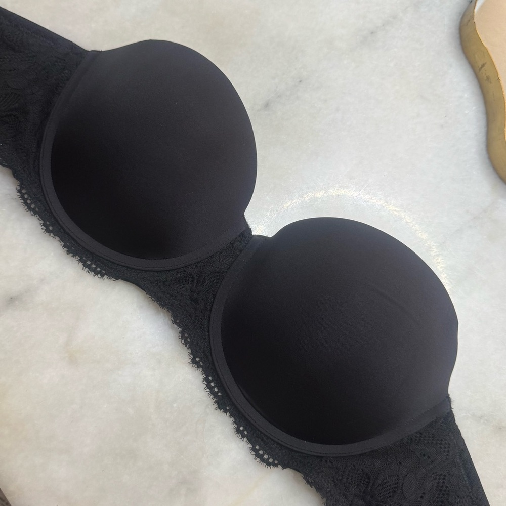 Aerie Black Lace Strapless Bra